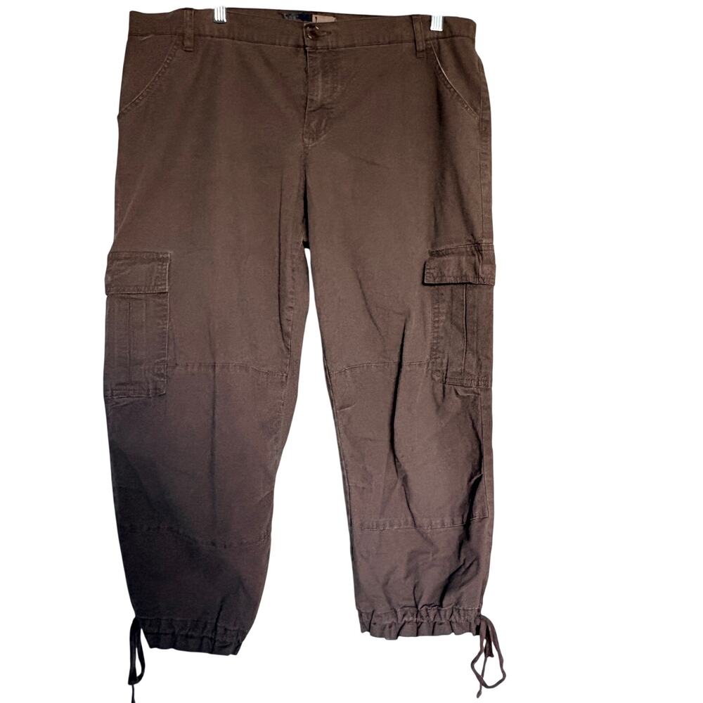 Vintage Y2K Beau Brown Cargo Pants Utility Grunge Gorpcore Capris Size M